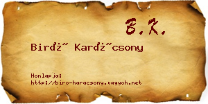 Biró Karácsony névjegykártya