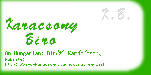 karacsony biro business card